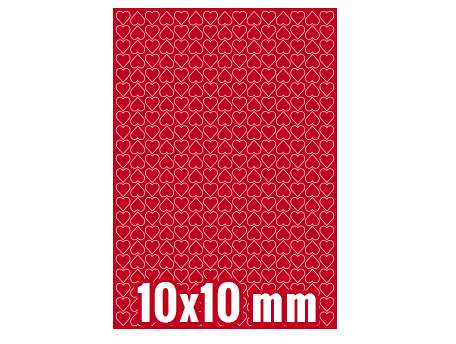 Serca - naklejki papierowe 10x10x330